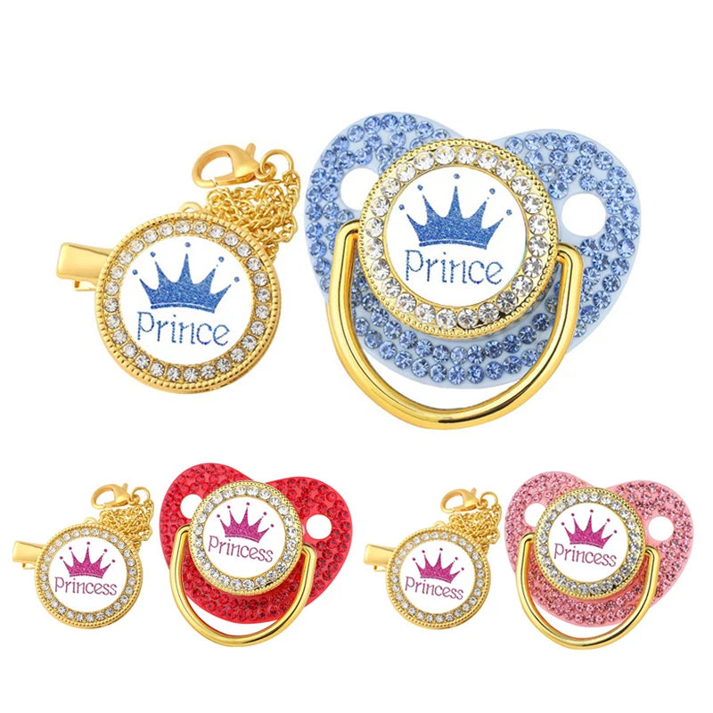 Princess babysmokk med klips ��� BPA-fri Bling-dummy for jenter