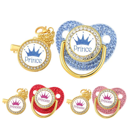 Princess babysmokk med klips ��� BPA-fri Bling-dummy for jenter