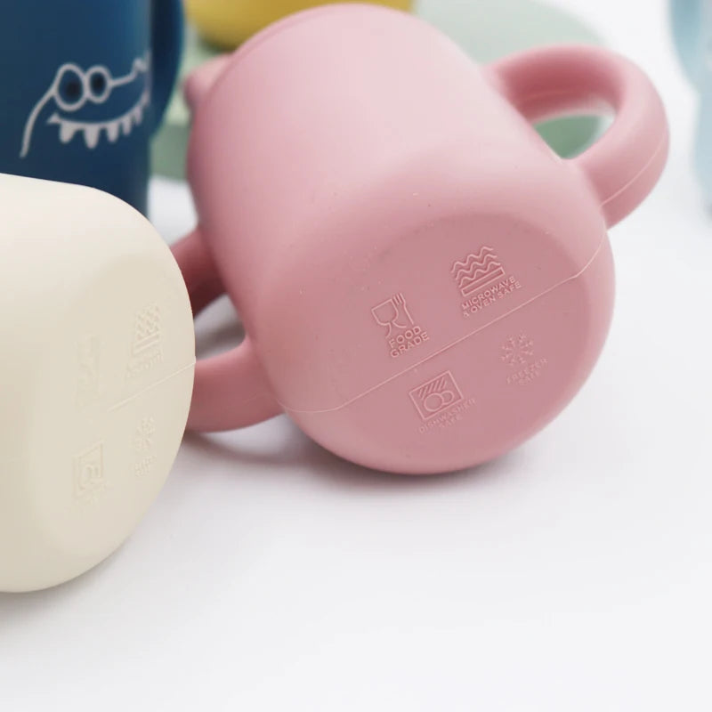 Ny tegneserie 120 ML Baby Silikon Sippy Cup BPA-fri bærbar oppbevaring Snack Container Mate Cup Lekkasikker treningskopp