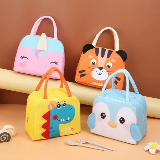 Cartoon Kinder Lunch Bag Wärmedämmung Aluminiumfolie Hochwertiges wasserdichtes Oxford-Gewebe Tragbare Lunch Bags Tote Neu