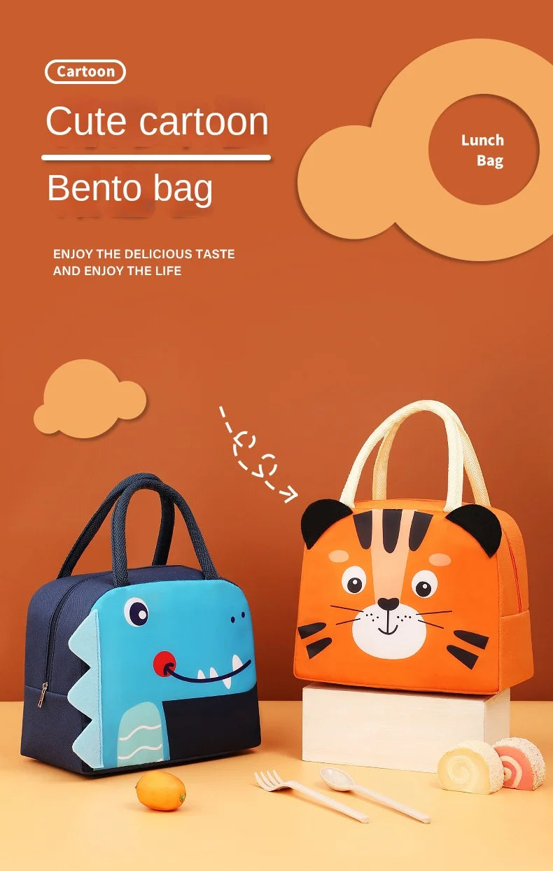 Cartoon Kinder Lunch Bag Wärmedämmung Aluminiumfolie Hochwertiges wasserdichtes Oxford-Gewebe Tragbare Lunch Bags Tote Neu