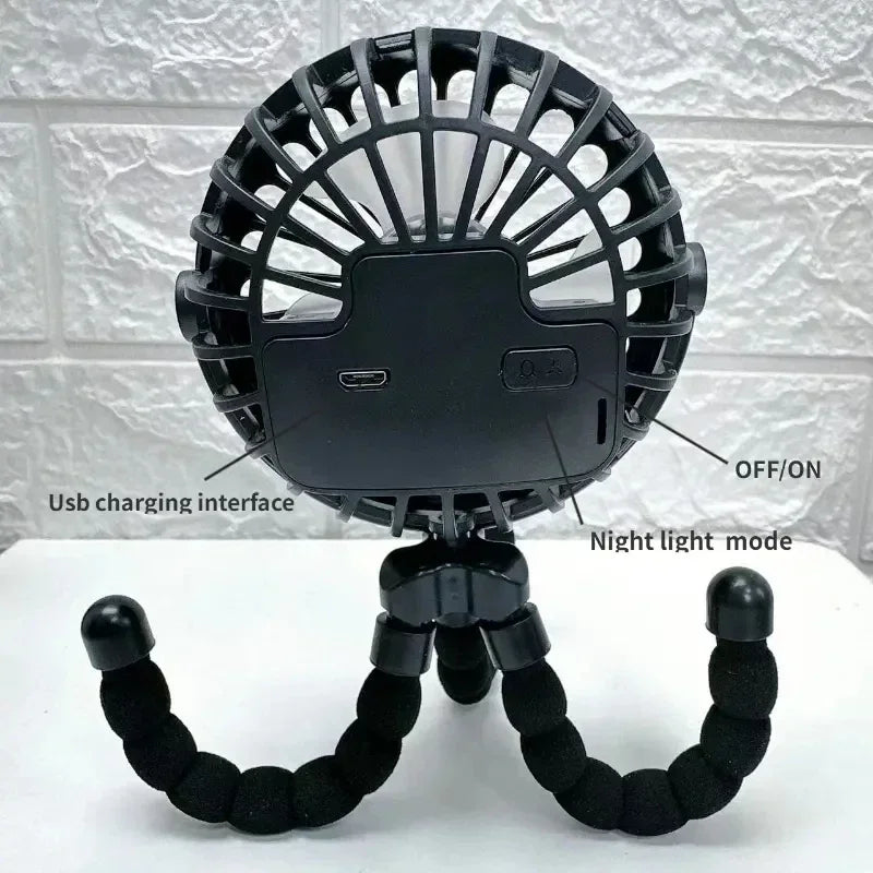 Wiederaufladbarer blattloser USB-Ventilator für Kinderwagen, tragbar, Mini