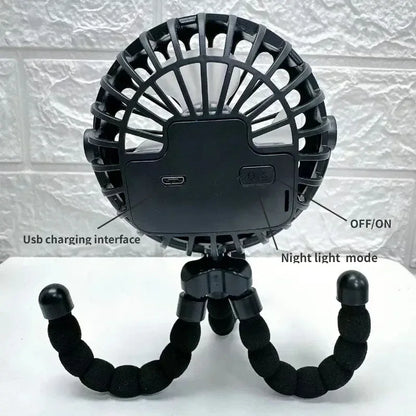 Wiederaufladbarer blattloser USB-Ventilator für Kinderwagen, tragbar, Mini