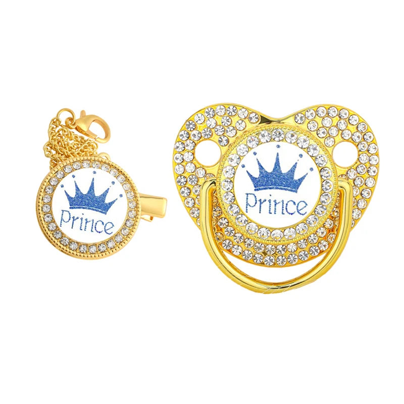 Princess babysmokk med klips ��� BPA-fri Bling-dummy for jenter