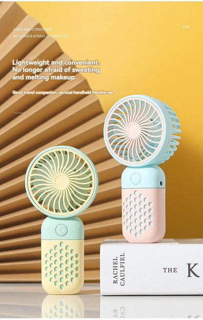 Ventilateur de charge portable 2025, petit ventilateur de poche mignon de dessin animé pour étudiant, mini ventilateur USB portable