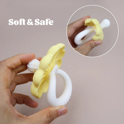 Anneau de dentition en silicone en forme de fleur pour bébé, grande taille, sans BPA, offre spéciale, 2024