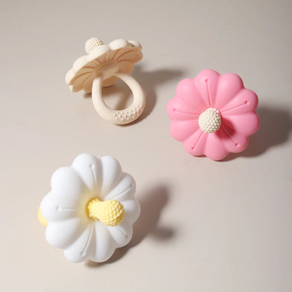 Anneau de dentition en silicone en forme de fleur pour bébé, grande taille, sans BPA, offre spéciale, 2024