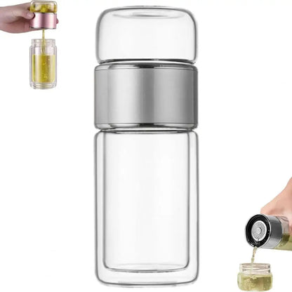 Dobbelvegg teinfuserflaske Borosilikatglass 280-500ml