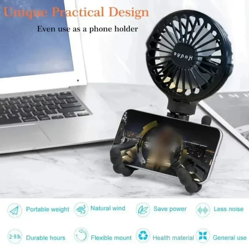 Wiederaufladbarer blattloser USB-Ventilator für Kinderwagen, tragbar, Mini