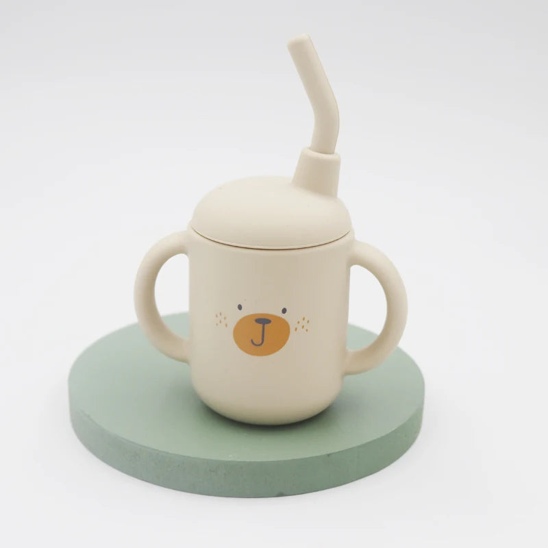 Ny tegneserie 120 ML Baby Silikon Sippy Cup BPA-fri bærbar oppbevaring Snack Container Mate Cup Lekkasikker treningskopp
