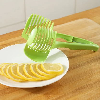 RVS Keuken Handheld Sinaasappel Citroensnijder Tomaten Snijclip Fruitsnijder Uiensnijder KeukenItem Snijder Accessoire