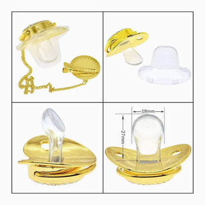 Ylellinen Gold Bling -vauvojen tutti strassikivillä – BPA-vapaa