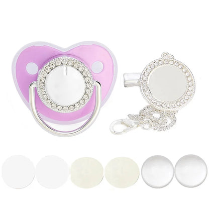 Sucette et attache-tétine en strass personnalisées - Conception sûre et sans BPA