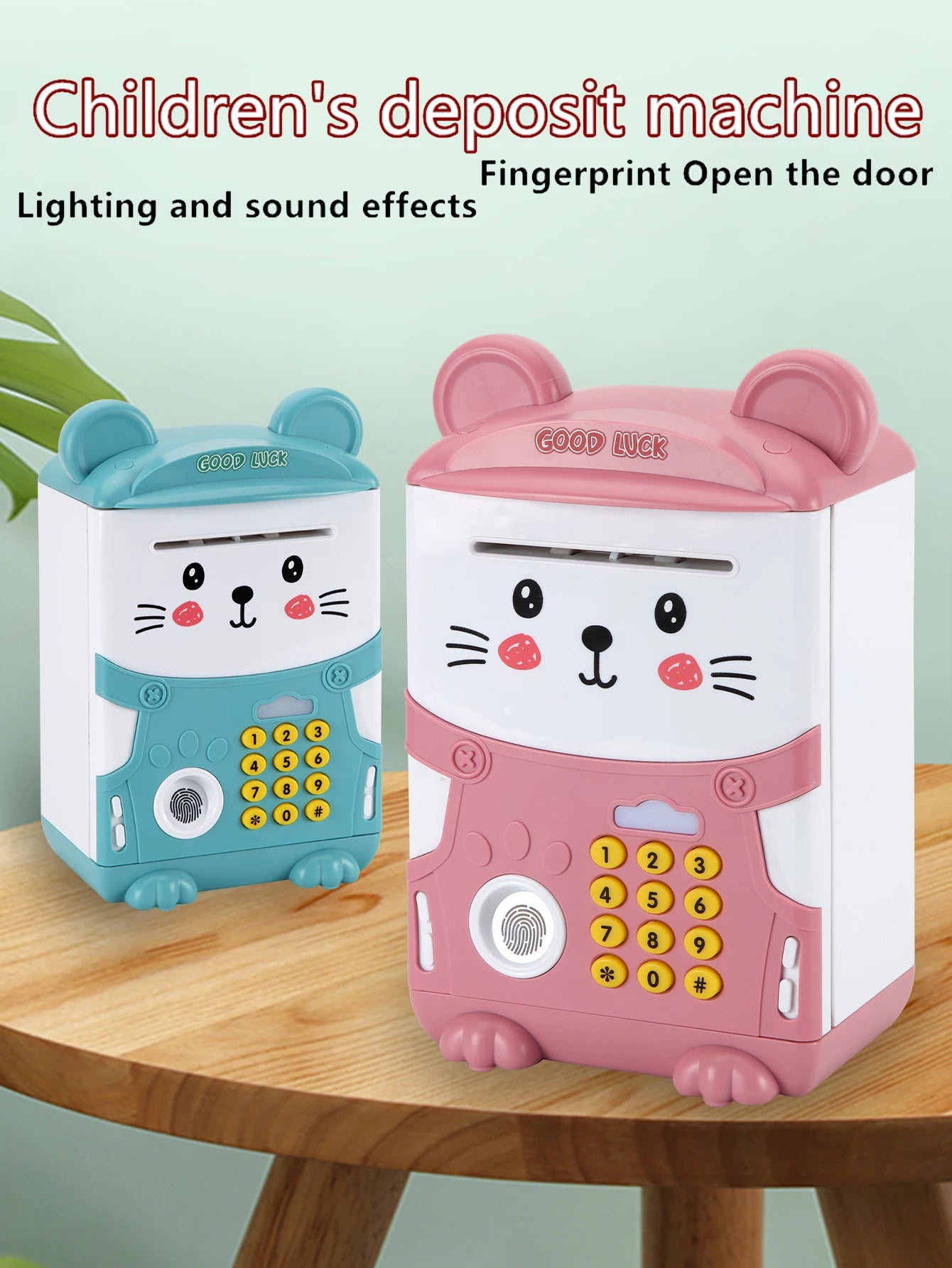 ATM Piggy Bank Toy with Fingerprint Password for Kids