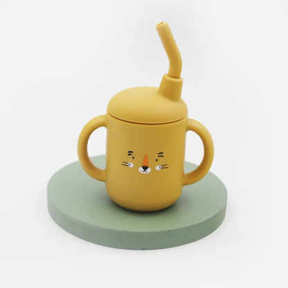 Ny tegneserie 120 ML Baby Silikon Sippy Cup BPA-fri bærbar oppbevaring Snack Container Mate Cup Lekkasikker treningskopp