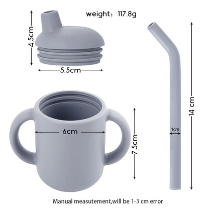 Ny tegneserie 120 ML Baby Silikon Sippy Cup BPA-fri bærbar oppbevaring Snack Container Mate Cup Lekkasikker treningskopp