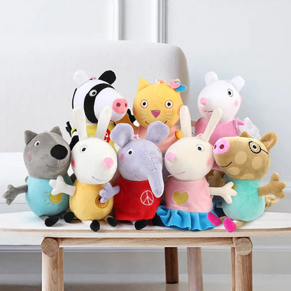 19 cm 100 % ekte PEPPA PIG utstoppet myk dukke Peppa George Zoe Suzy Rebecca Emily Danny Pedro bjørn Dinosaur Barn Plysj leketøy
