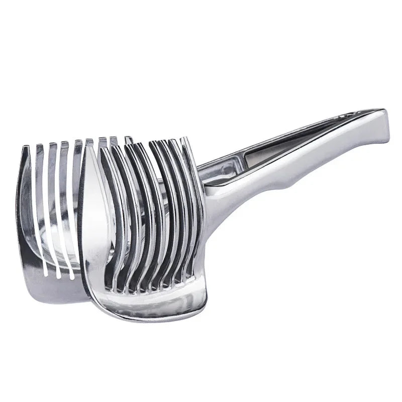 RVS Keuken Handheld Sinaasappel Citroensnijder Tomaten Snijclip Fruitsnijder Uiensnijder KeukenItem Snijder Accessoire