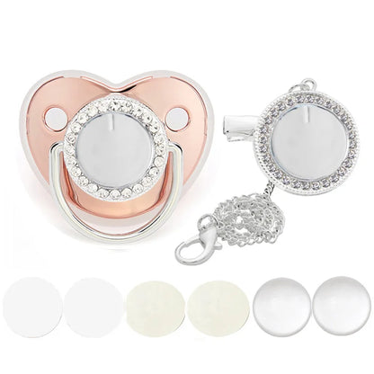 Sucette et attache-tétine en strass personnalisées - Conception sûre et sans BPA
