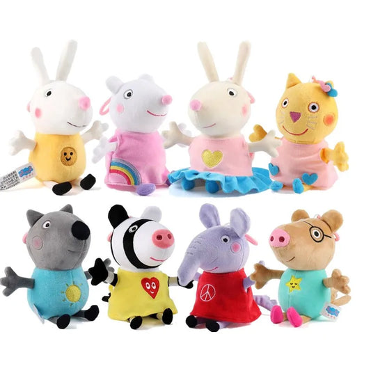 19 cm 100 % ekte PEPPA PIG utstoppet myk dukke Peppa George Zoe Suzy Rebecca Emily Danny Pedro bjørn Dinosaur Barn Plysj leketøy