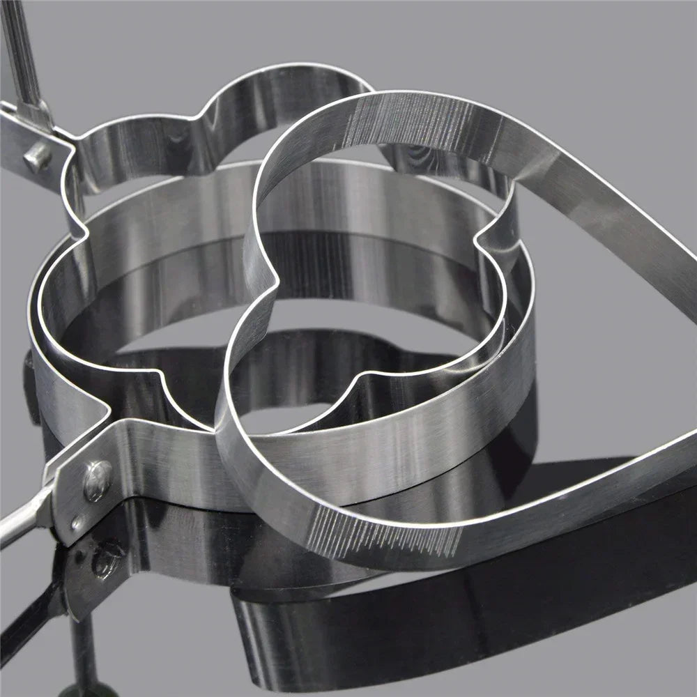 1/5 STUKS RVS ronde/hart/bloem/vijfpuntige ster en muisvormige ei mal ring keukengereedschap