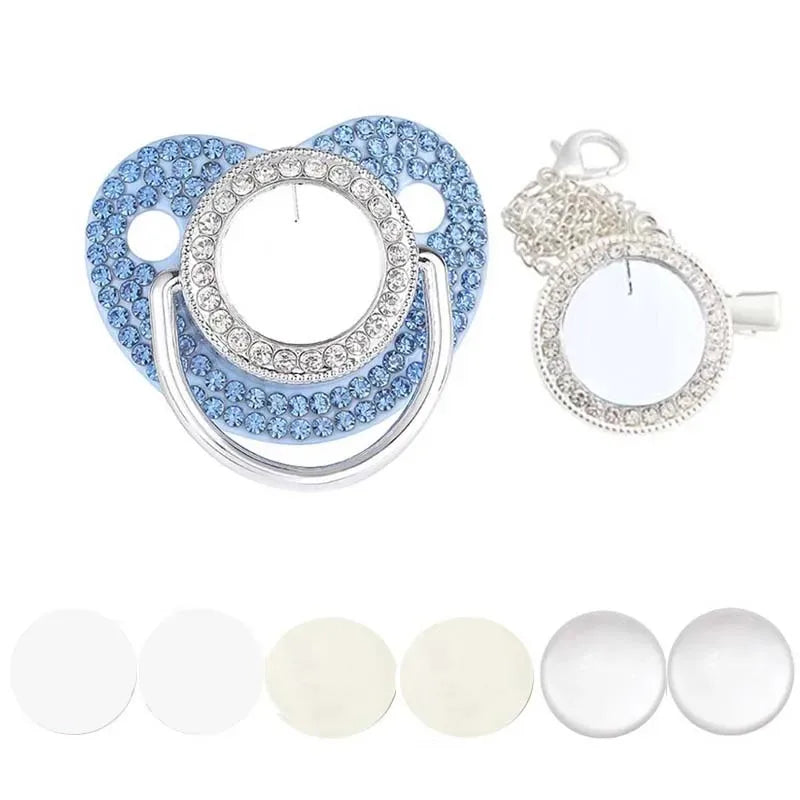 Sucette et attache-tétine en strass personnalisées - Conception sûre et sans BPA