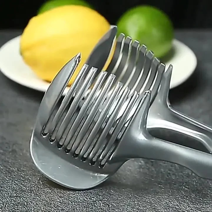 RVS Keuken Handheld Sinaasappel Citroensnijder Tomaten Snijclip Fruitsnijder Uiensnijder KeukenItem Snijder Accessoire