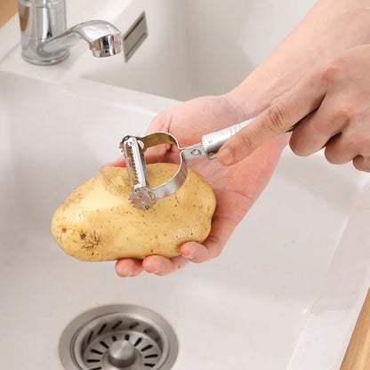 Hoogwaardige roestvrijstalen aardappel-komkommer-wortelrasp, julienneschiller, groente-fruitschiller, groentesnijder
