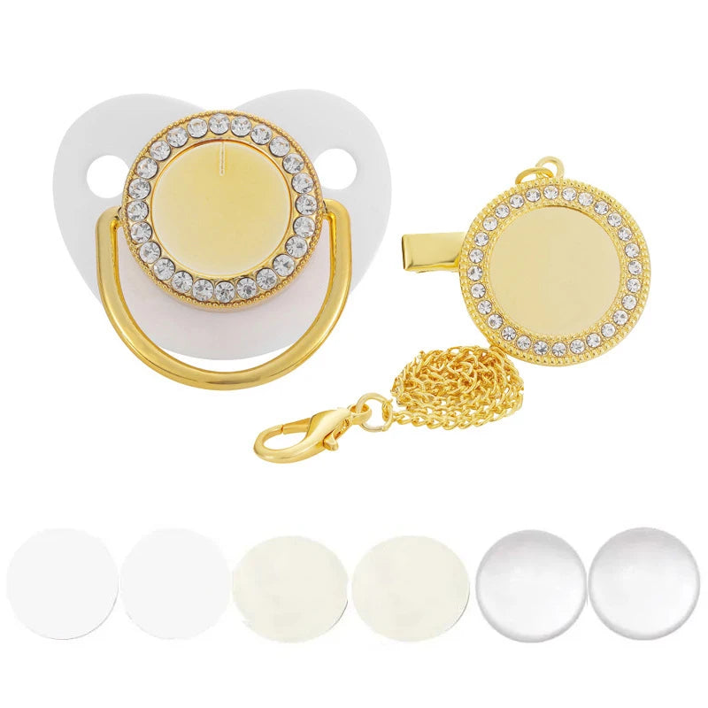 Sucette et attache-tétine en strass personnalisées - Conception sûre et sans BPA