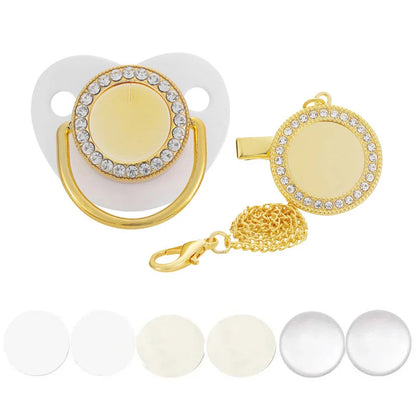 Sucette et attache-tétine en strass personnalisées - Conception sûre et sans BPA