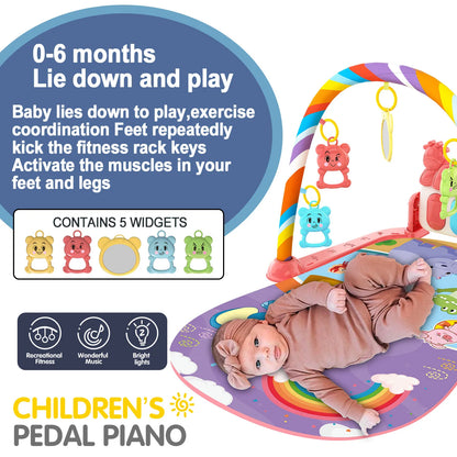 Baby gymmatte med piano for sanselek og utvikling