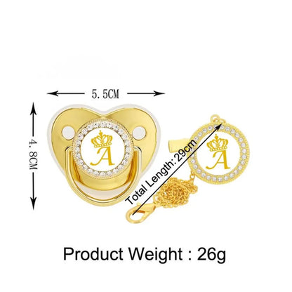 Ylellinen Gold Bling -vauvojen tutti strassikivillä – BPA-vapaa