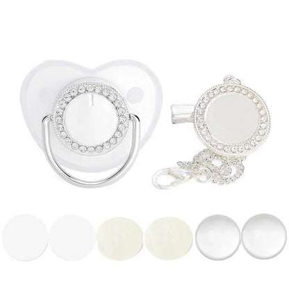 Sucette et attache-tétine en strass personnalisées - Conception sûre et sans BPA