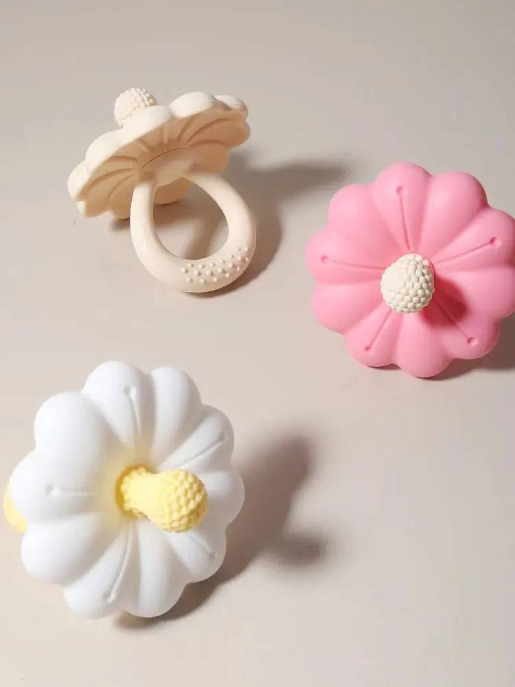 Anneau de dentition en silicone en forme de fleur pour bébé, grande taille, sans BPA, offre spéciale, 2024