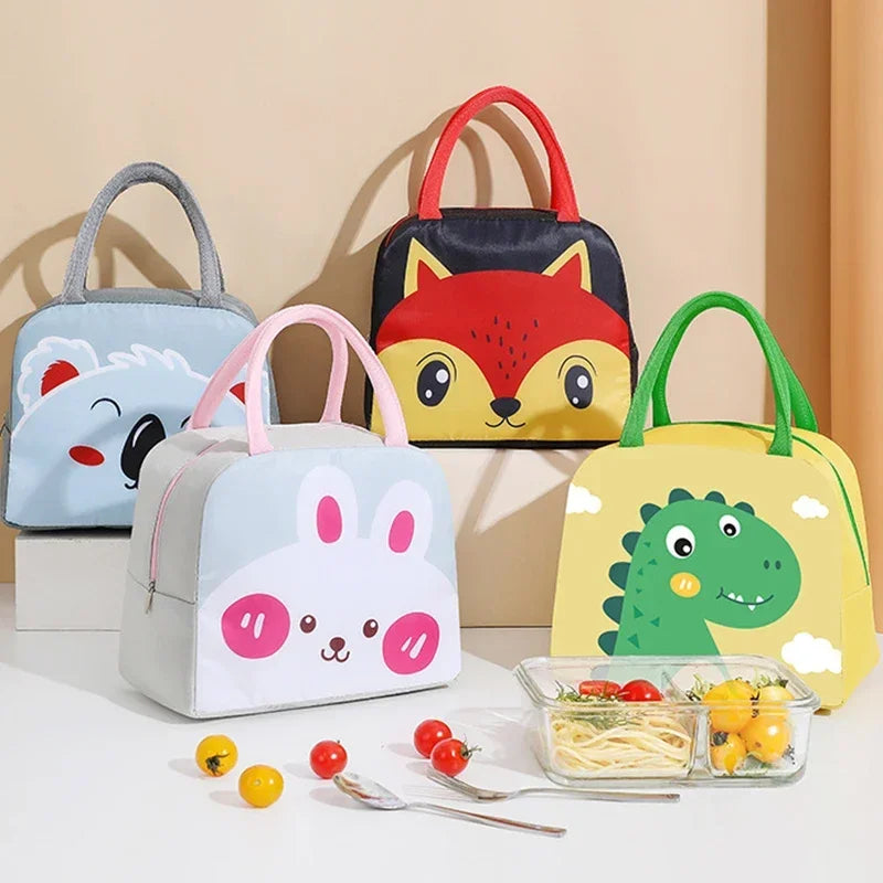 Cartoon Kinder Lunch Bag Wärmedämmung Aluminiumfolie Hochwertiges wasserdichtes Oxford-Gewebe Tragbare Lunch Bags Tote Neu