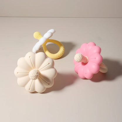Anneau de dentition en silicone en forme de fleur pour bébé, grande taille, sans BPA, offre spéciale, 2024